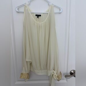 Gracia Cream Blouse with Sequin Detail Size M